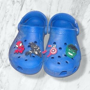 Kids Blue Crocs with Marvel Charms